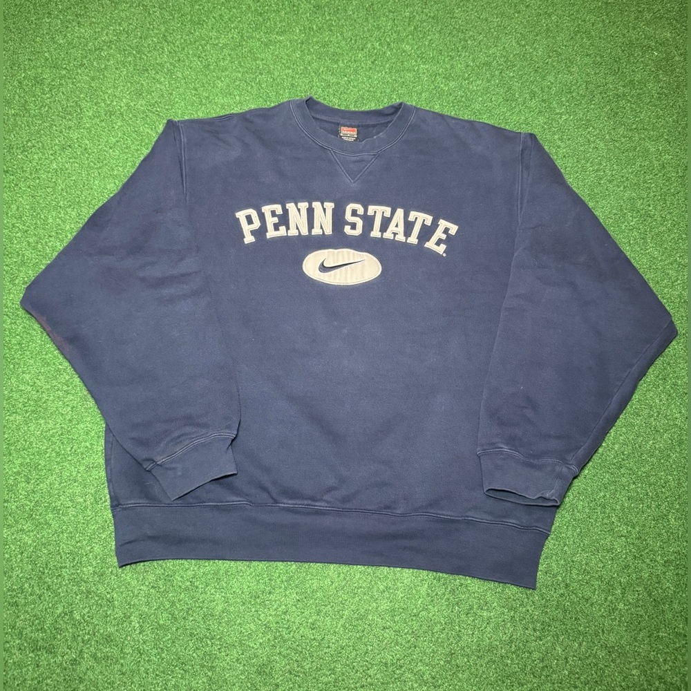 Penn State Nike Sweatshirt Vintage College Center Swoosh Check Large Oversized